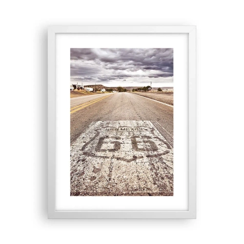 Poster in white frmae - Mother Road - American Legend - 30x40 cm
