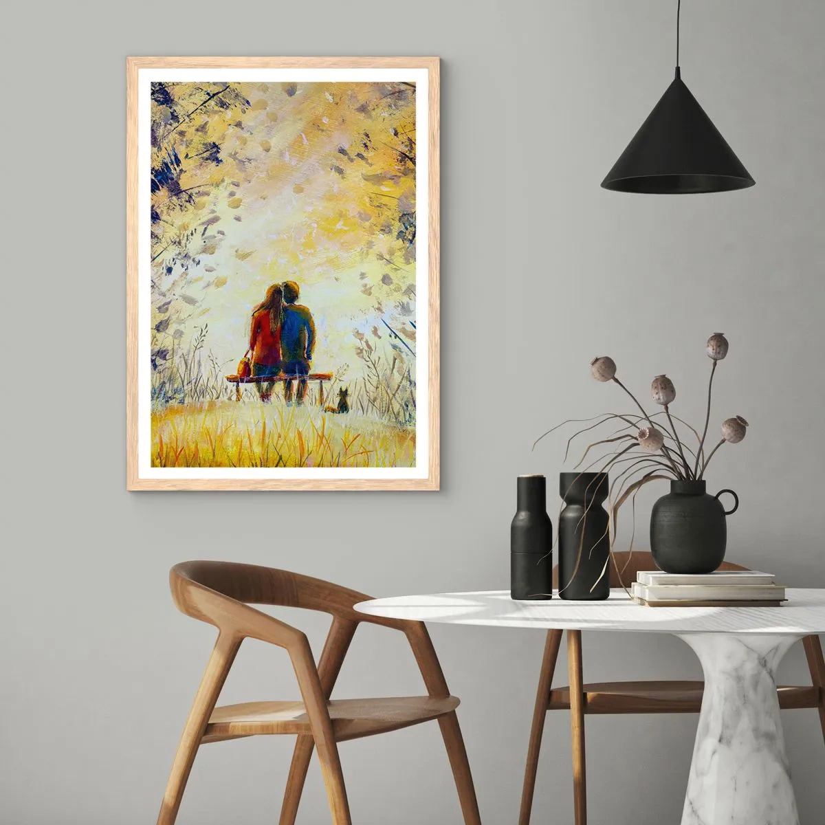 Poster in light oak frame - Magical Moment - 70x100 cm
