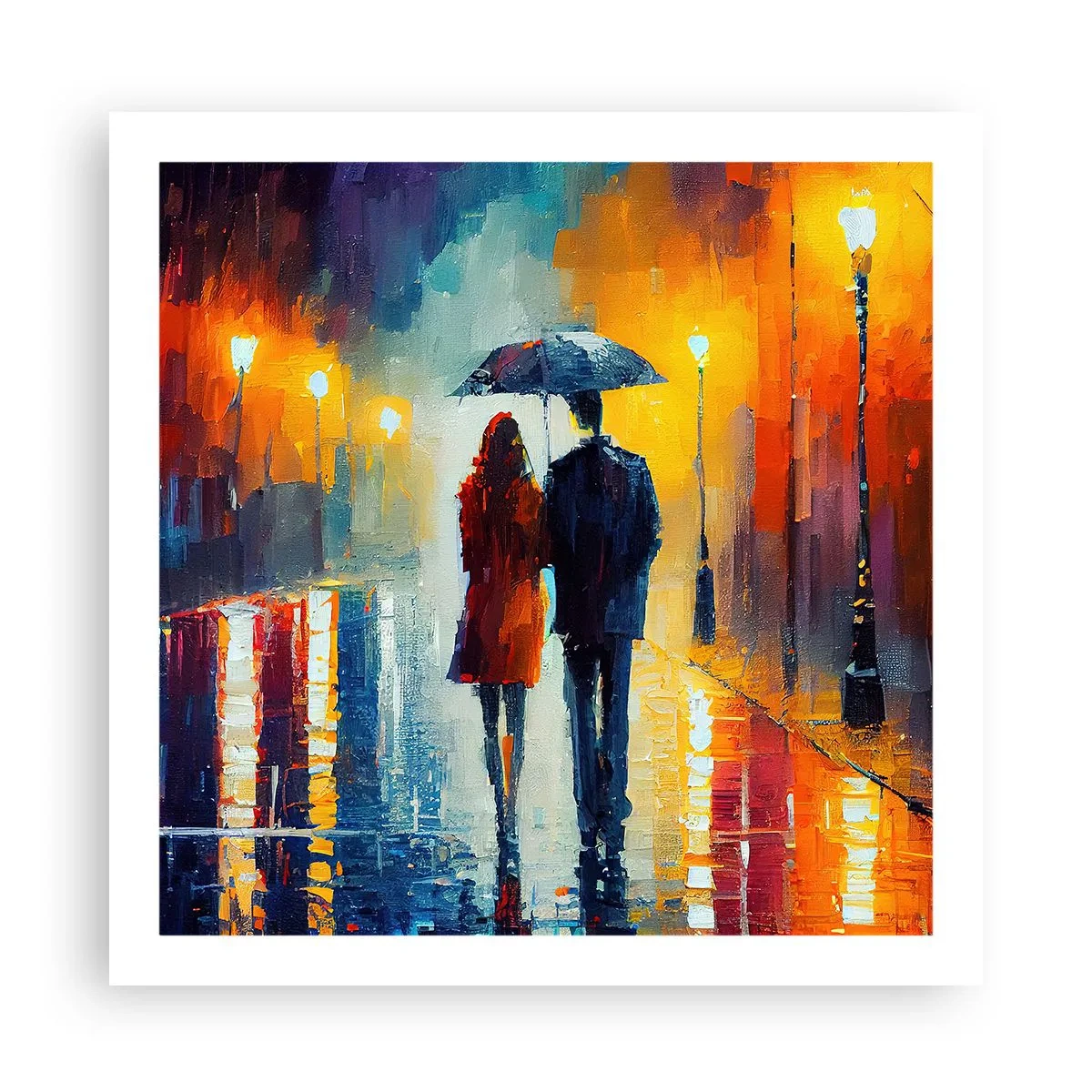 Poster - Together - Colourful Night - 60x60 cm