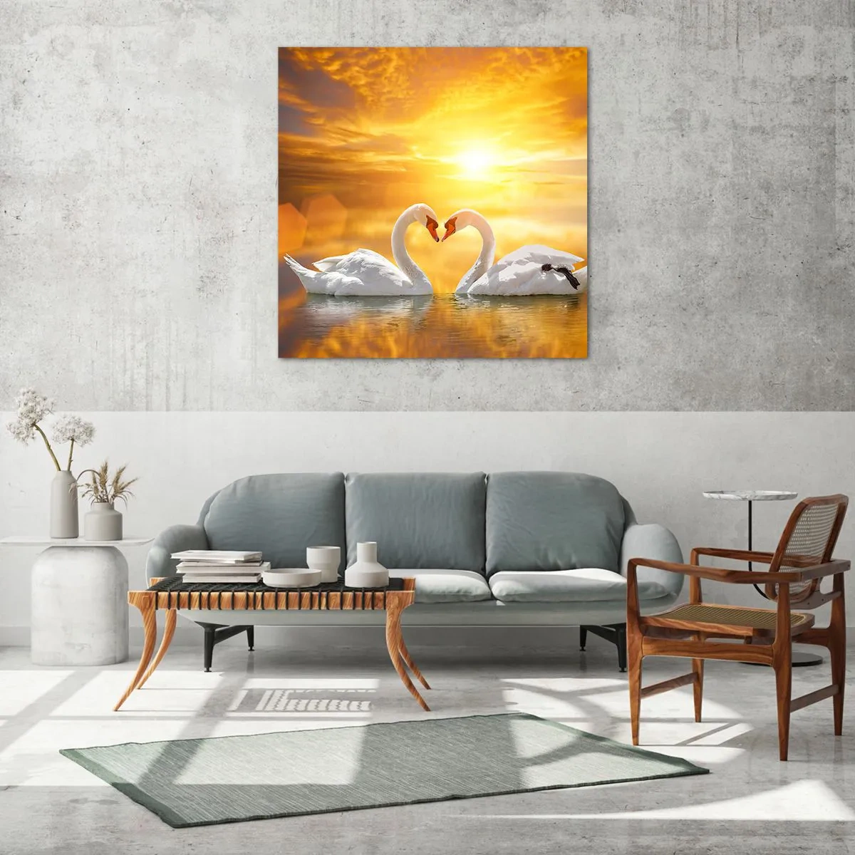 Glass picture - Heart Is the Most Beautiful Word in the World - 40x40 cm