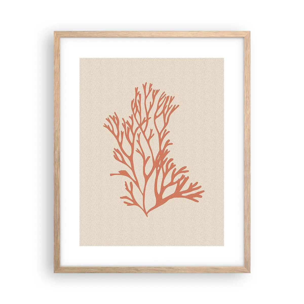 Poster in light oak frame - Coral Filigree - 40x50 cm