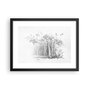 Poster in black frame - Holiday of Birch Forest - 40x30 cm