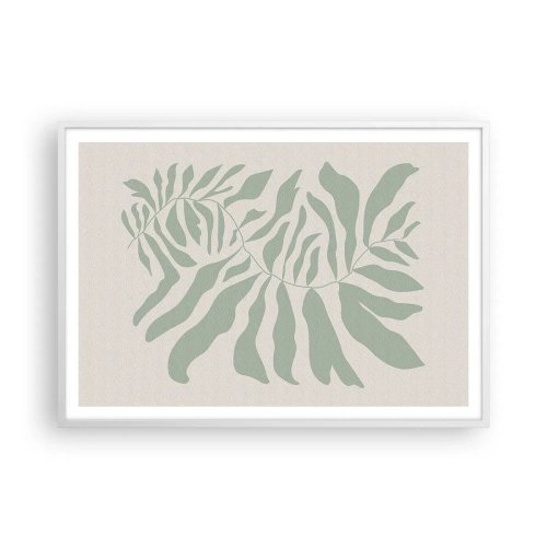 Poster in white frmae - Emerald Branch - 100x70 cm