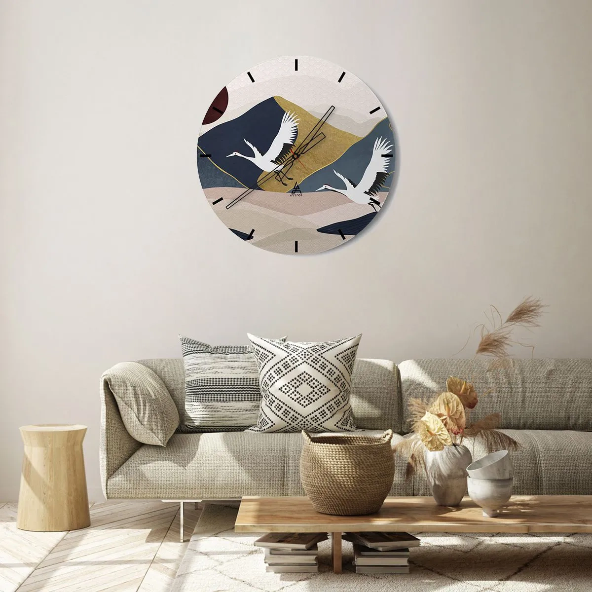 Wall clock - Clock on glass - Another Day Has Flown By - 40x40 cm