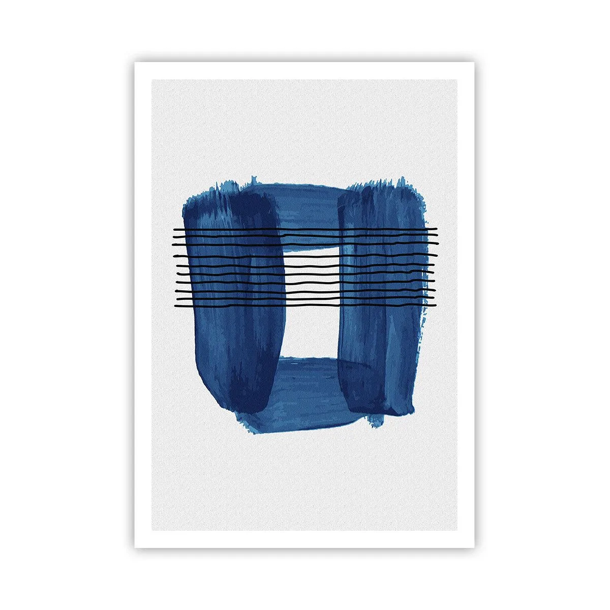 Poster - Blue and Black Composition - 70x100 cm