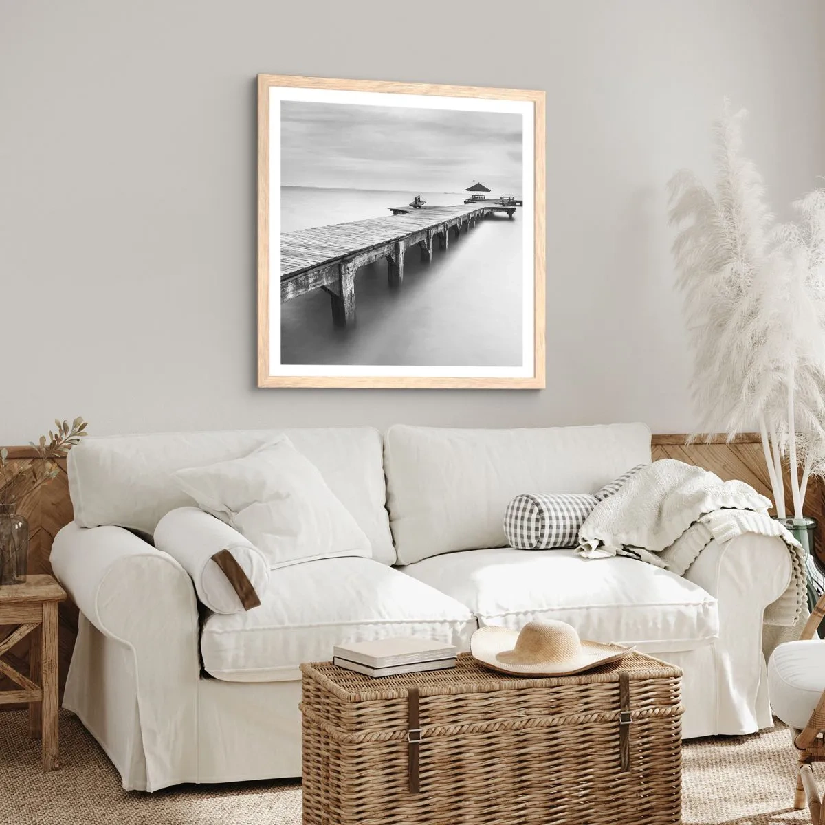 Poster in light oak frame - Into the Distance - 60x60 cm