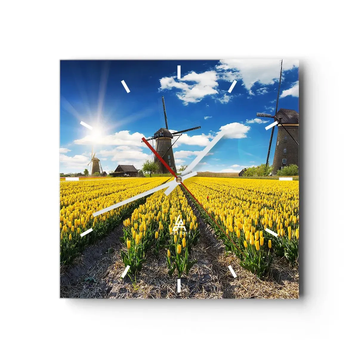 Wall clock - Clock on glass - It Can't Be More Dutch - 30x30 cm