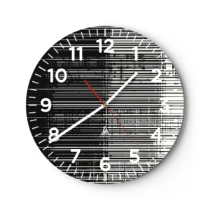 Wall clock - Clock on glass - Waves and Vibrations - 30x30 cm