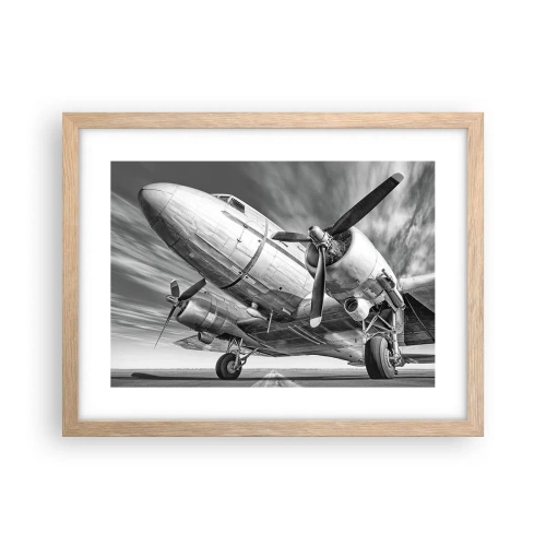 Poster in light oak frame - Always Ready to Fly - 40x30 cm
