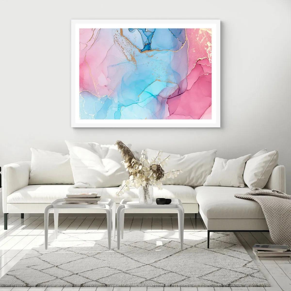 Poster in white frmae - Encounter and Permeation - 100x70 cm