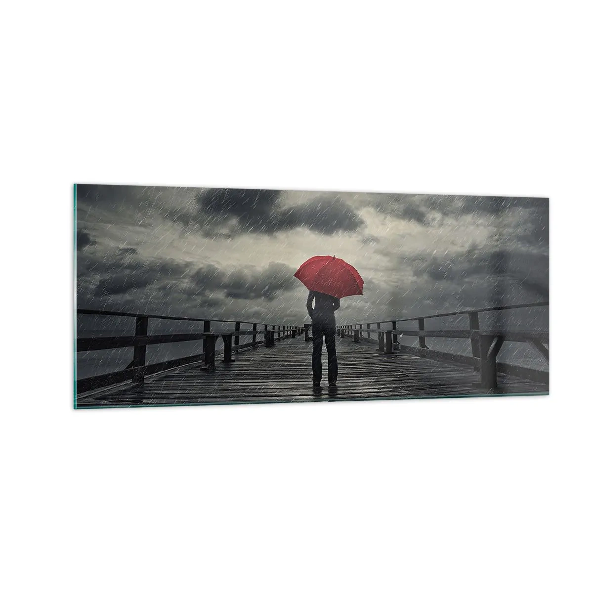 Glass picture - Don't Mind the Rain - 100x40 cm