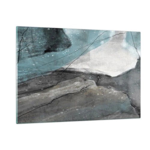 Glass picture - Abstract: Rocks and Ice - 120x80 cm