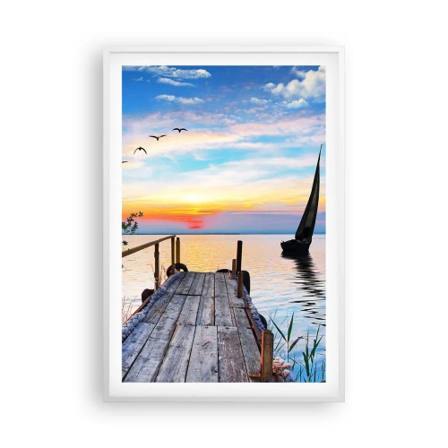 Poster in white frmae - Good Evening - 61x91 cm