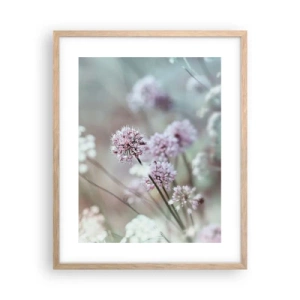 Poster in light oak frame - Sweet Filigrees of Herbs - 40x50 cm