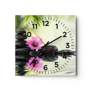 Wall clock - Clock on glass - Time for the Soul - 40x40 cm