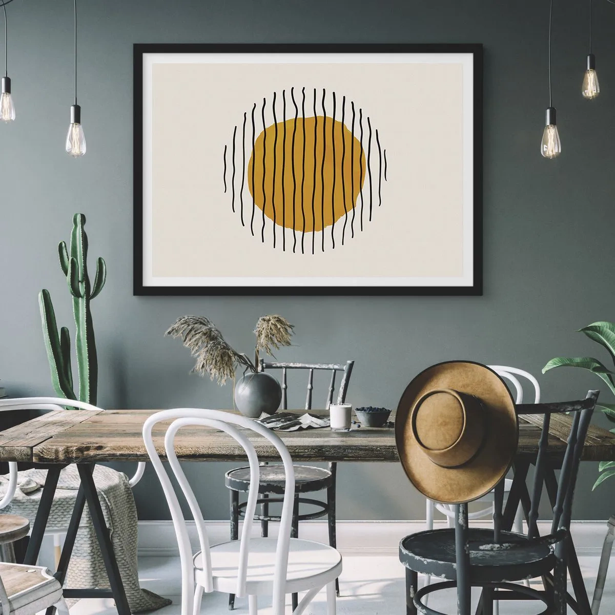 Poster in black frame - Abstract Shivering from Heat - 40x30 cm