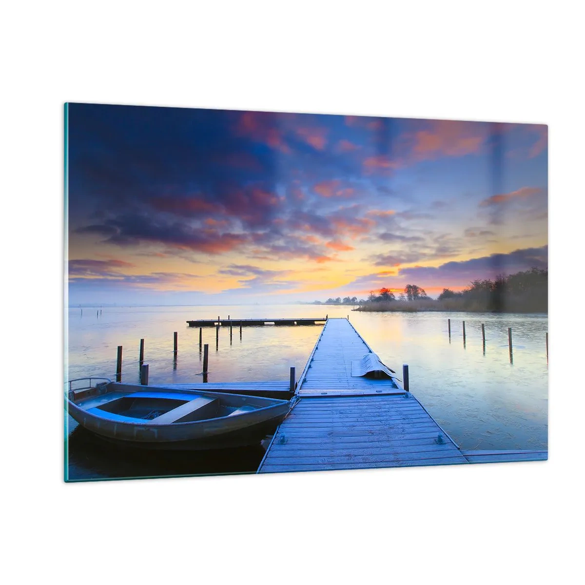 Glass picture - Purple-Golden Peace - 120x80 cm