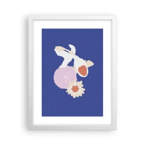 Poster in white frmae - Composition of Flowers and Buds - 30x40 cm