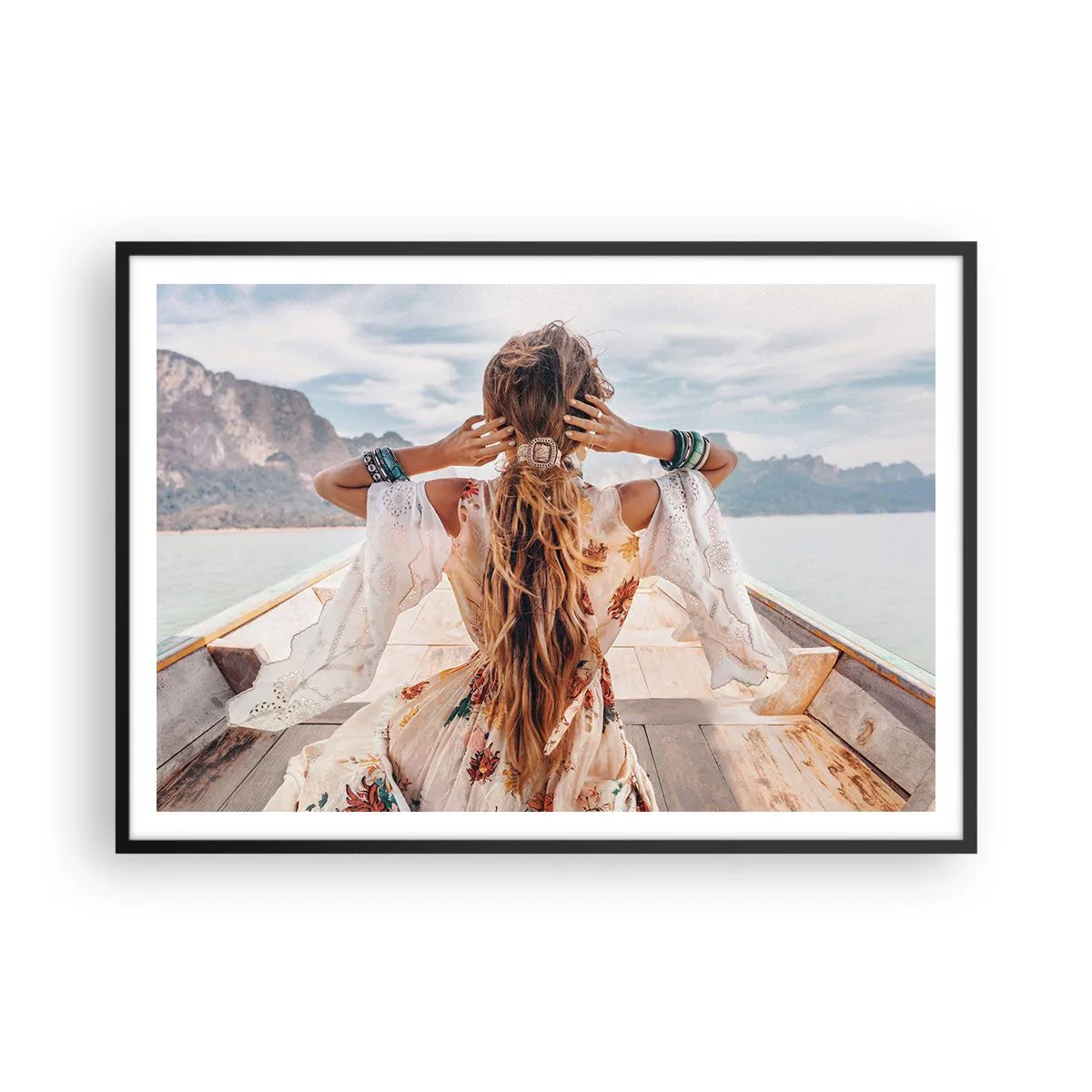 Poster in black frame - On the Way to Happiness - 100x70 cm