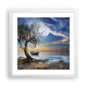 Poster in white frmae - Is this the Beginning or the End? - 40x40 cm