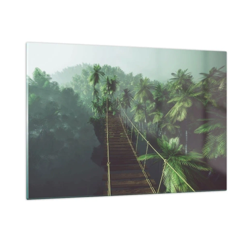 Glass picture - Hanging Bridge in the Green - 120x80 cm
