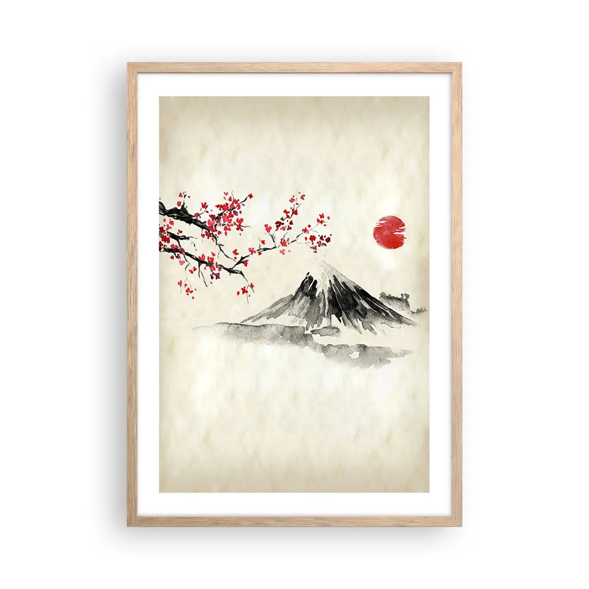 Poster in light oak frame - Love Japan - 50x70 cm