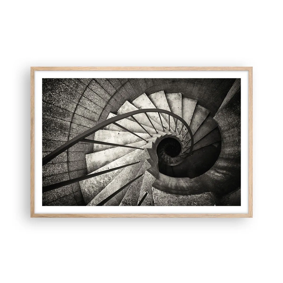 Poster in light oak frame - Up the Stairs and Down the Stairs - 91x61 cm