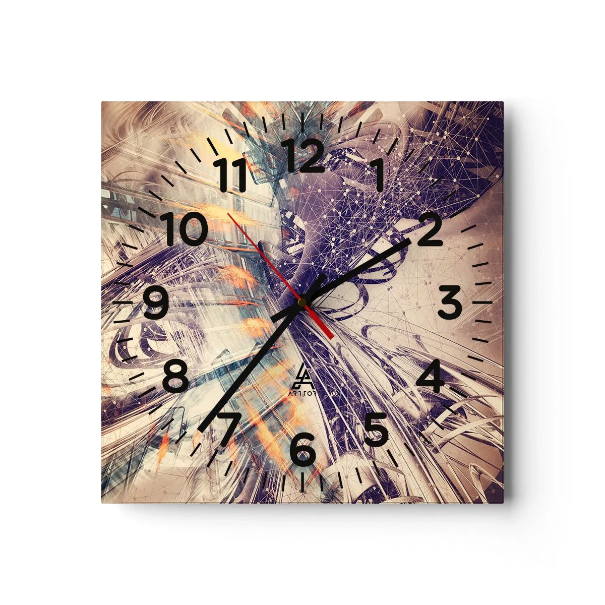 Wall clock - Clock on glass - At High Speed - 40x40 cm