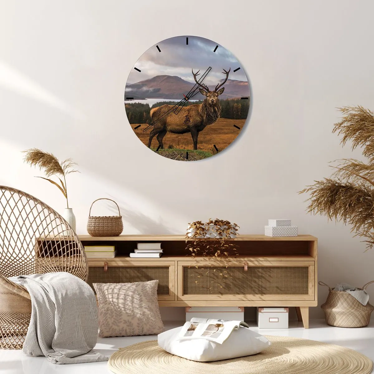Wall clock - Clock on glass - Majesty of Nature - 30x30 cm