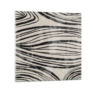 Glass picture - Spillover of Lines - 60x60 cm
