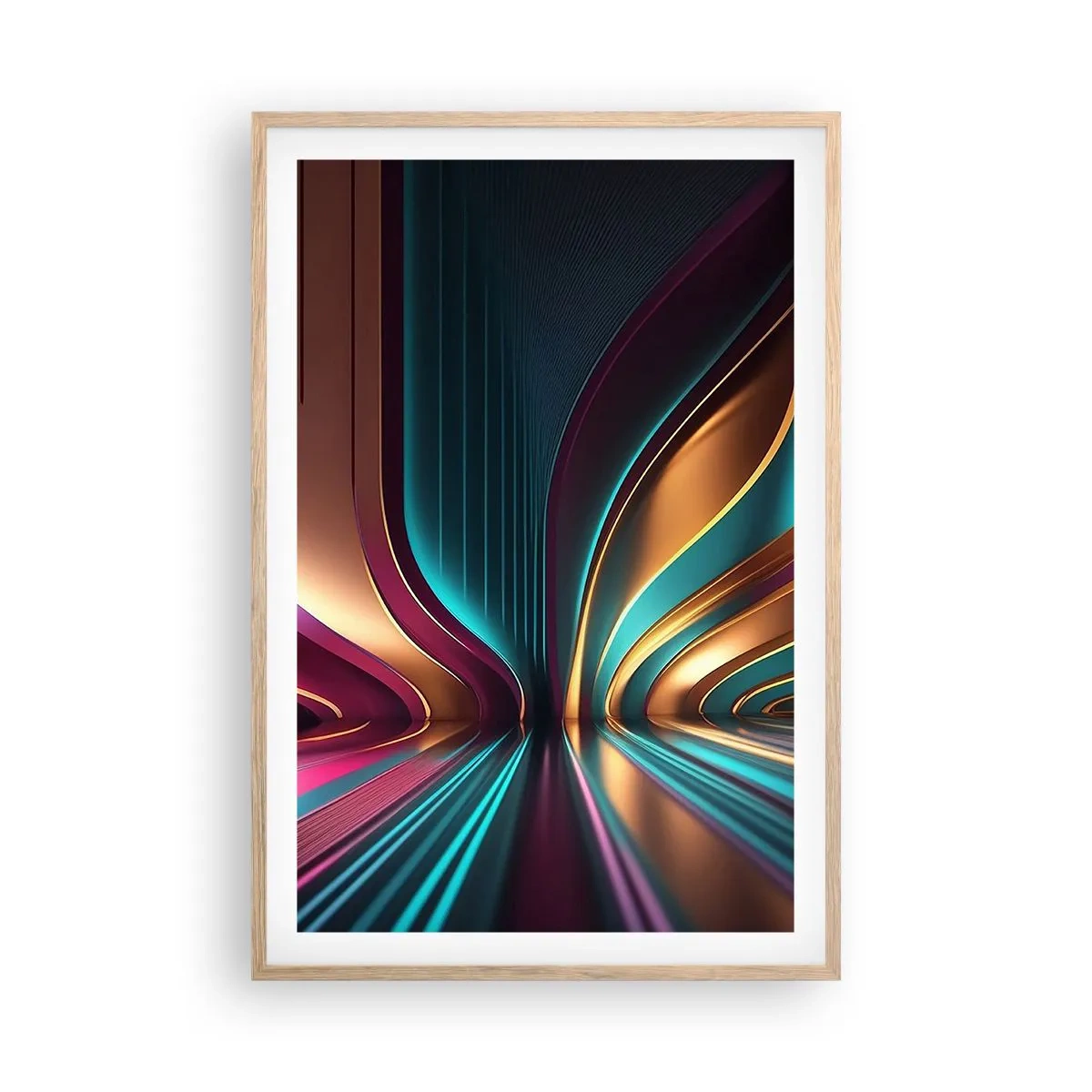 Poster in light oak frame - Architecture of Light - 61x91 cm