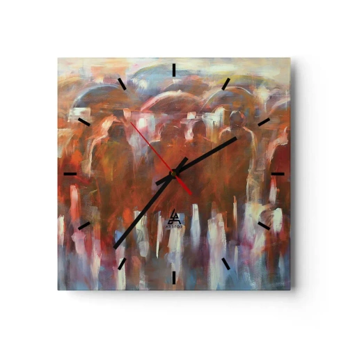 Wall clock - Clock on glass - Equal in Rain and Fog - 40x40 cm