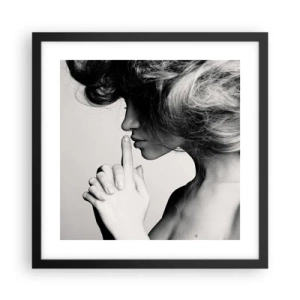 Poster in black frame - Listening to Herself - 40x40 cm