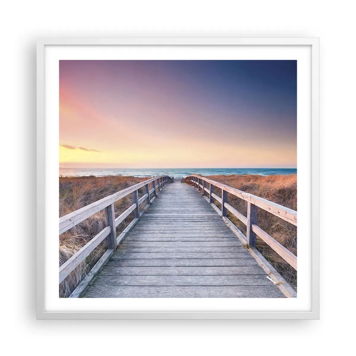 Poster in white frmae - Baltic Evening Aurora - 60x60 cm