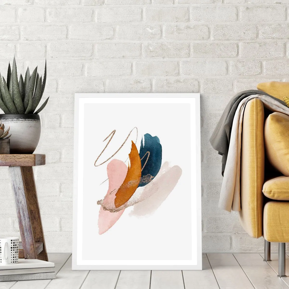 Poster in white frmae - Composition with Wings - 50x70 cm