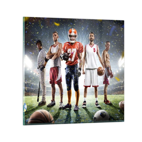 Glass picture - Gladiators of the Pitch - 40x40 cm