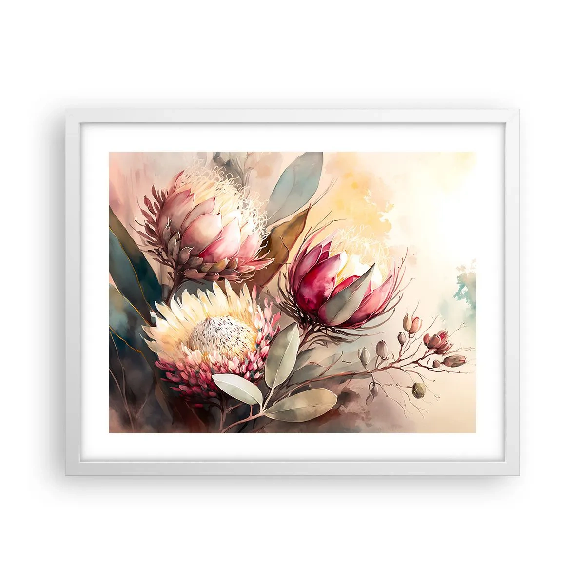 Poster in white frmae - Profile and En Face - 50x40 cm