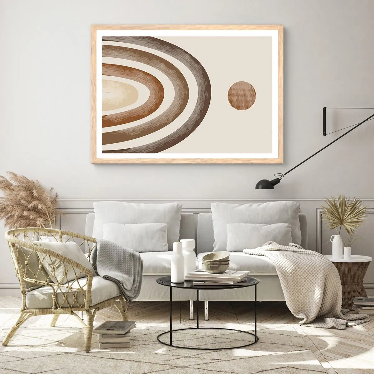 Poster in light oak frame - In a Distant Galaxy - 70x50 cm