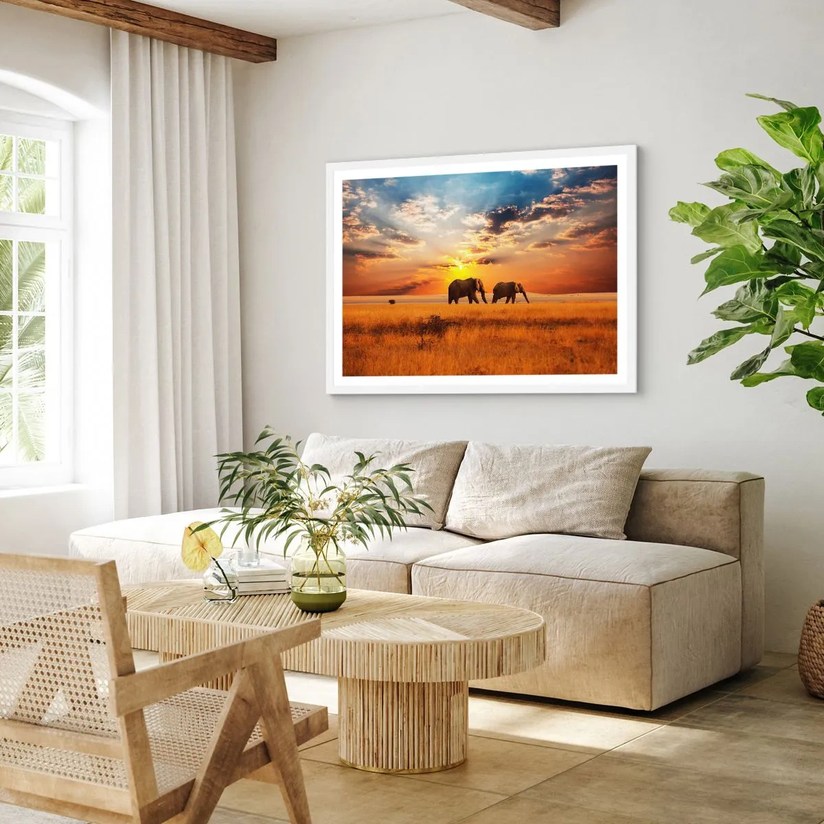 Poster in white frmae - Family Walk - 100x70 cm