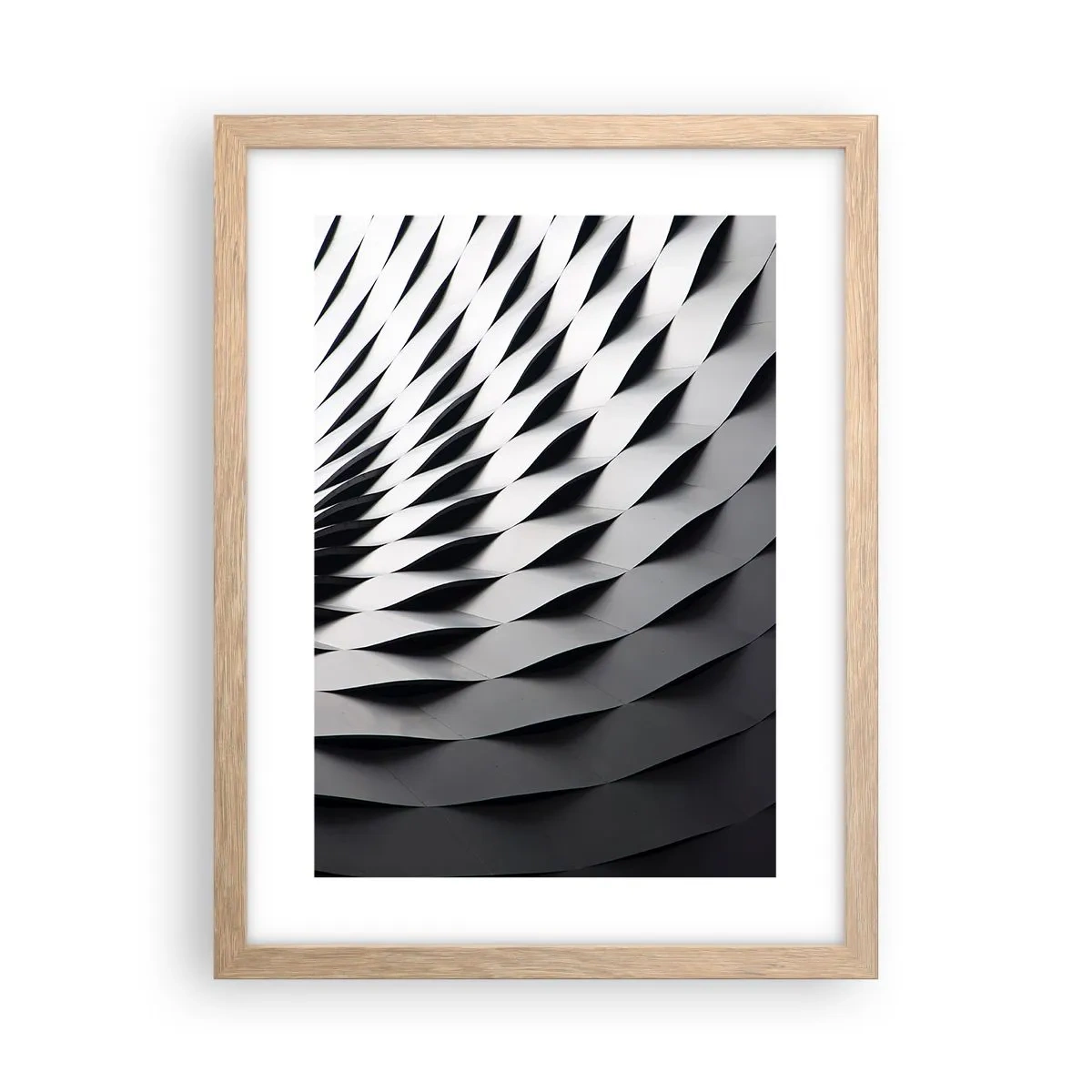 Poster in light oak frame - On the Surface of the Wave - 30x40 cm