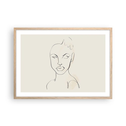 Poster in light oak frame - Outline of Sensuality - 70x50 cm