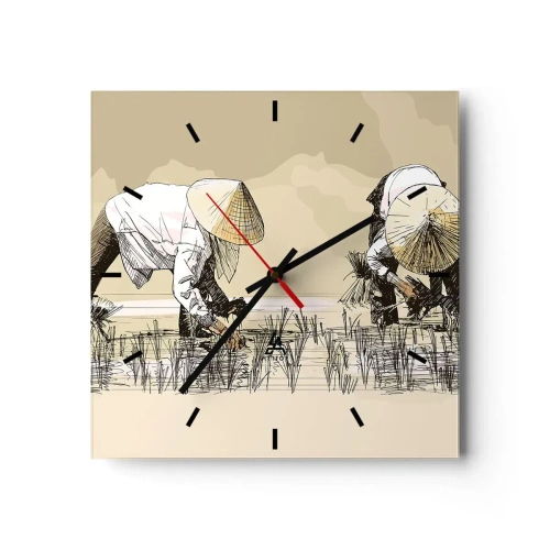 Wall clock - Clock on glass - Good Harvest - 30x30 cm