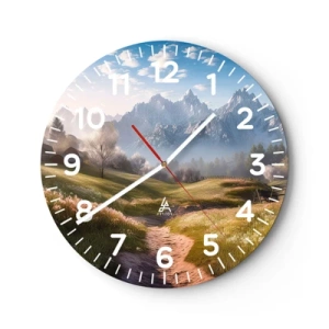 Wall clock - Clock on glass - Quiet Valley - 40x40 cm