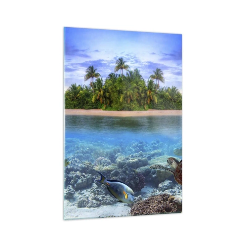 Glass picture - Heavenly Island Invites You - 70x100 cm