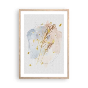 Poster in light oak frame - Golden Blast - 50x70 cm