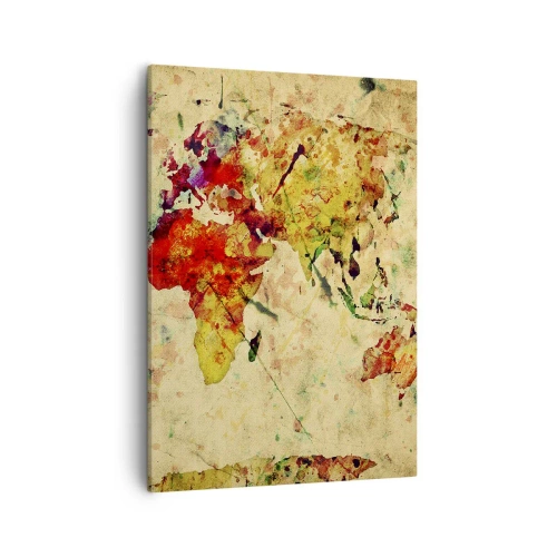 Canvas picture - Life as a Colourful World Map - 50x70 cm
