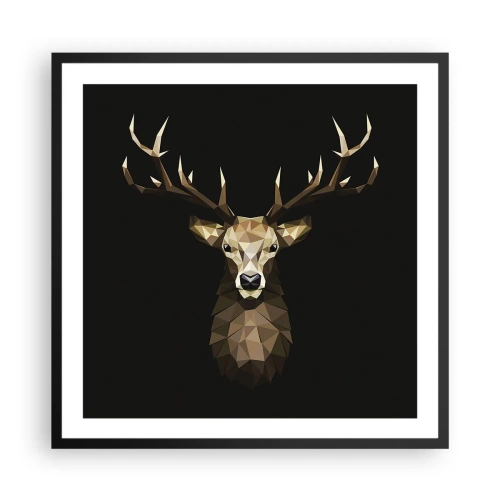 Poster in black frame - Cubist Deer - 60x60 cm