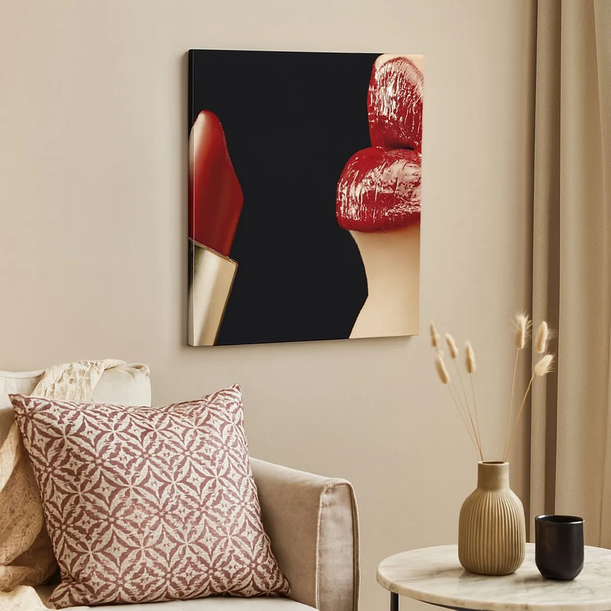 Canvas picture - Sensuality and Glow of Carmine - 30x30 cm