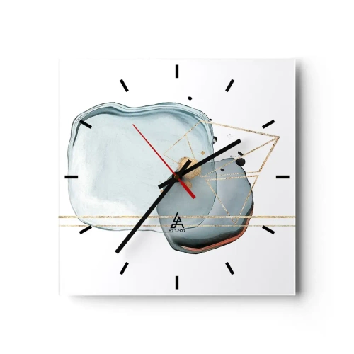Wall clock - Clock on glass - Study of a Raindrop - 40x40 cm
