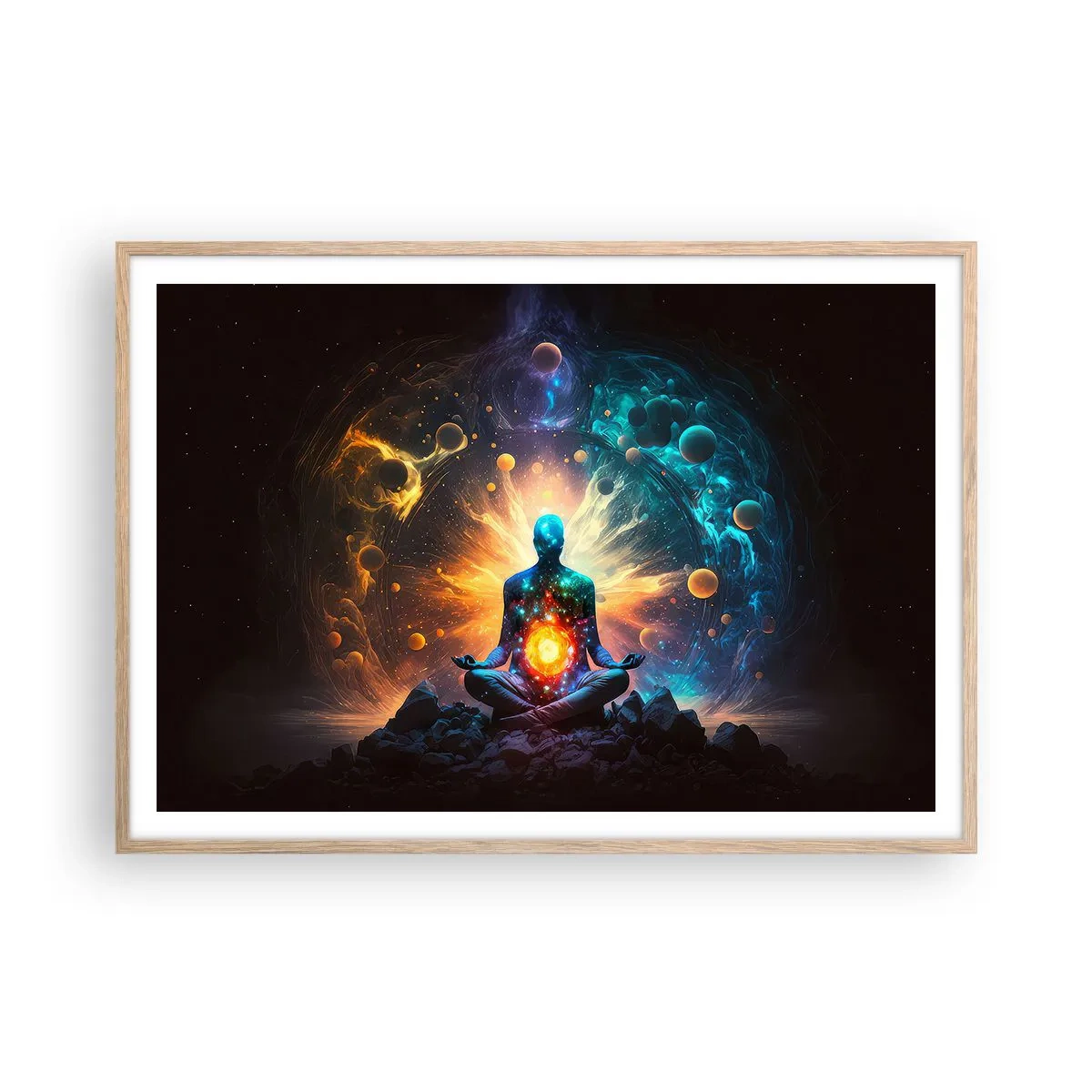 Poster in light oak frame - Cosmic Calm - 100x70 cm